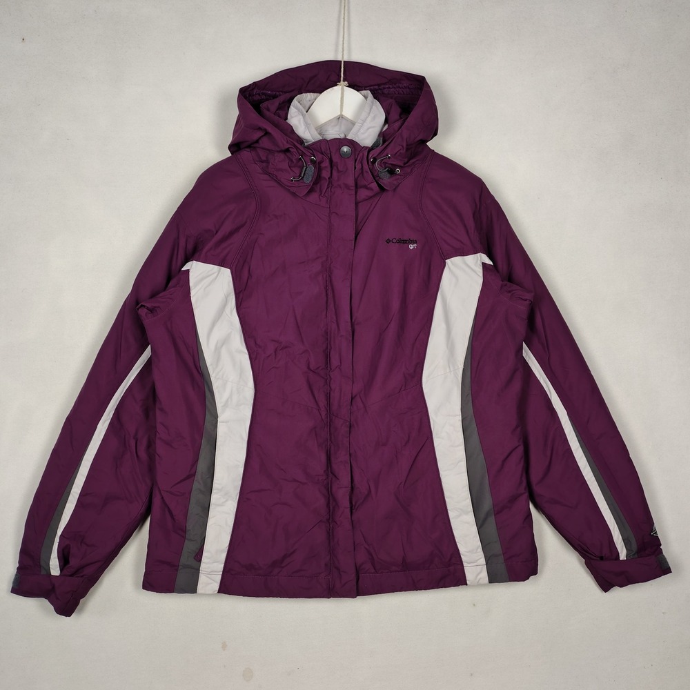 Columbia Sportswear Interchange Jacket Womens XL Purple Omni-Tech Shell